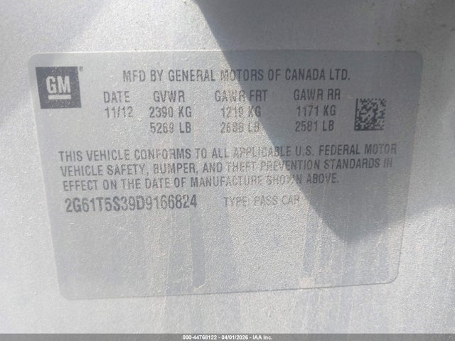 2013 CADILLAC XTS 2G61T5S39D9166824 Photo 8