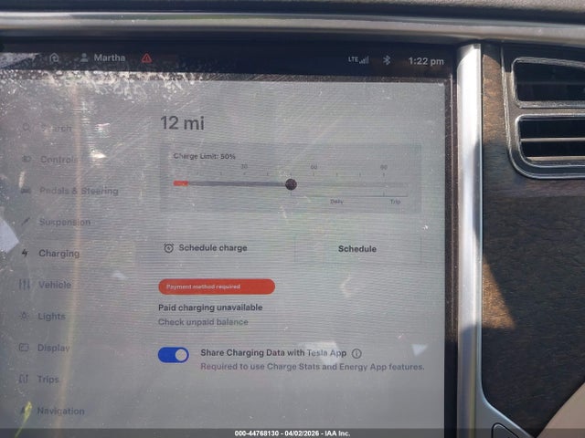 2012 Tesla Model S Signature მანქანა იყიდება აუქციონზე, vin: 5YJSA1DN1CFS00151, აუქციონის ნომერი: 44768130