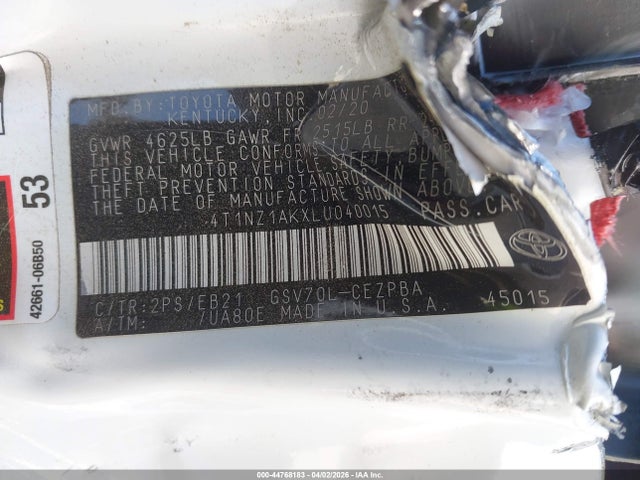 Продаж на аукціоні авто 2020 Toyota Camry Trd, vin: 4T1NZ1AKXLU040015, номер лоту: 44768183