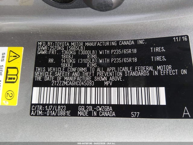 Продаж на аукціоні авто 2017 Lexus Rx 350, vin: 2T2ZZMCA6HC045093, номер лоту: 44768196