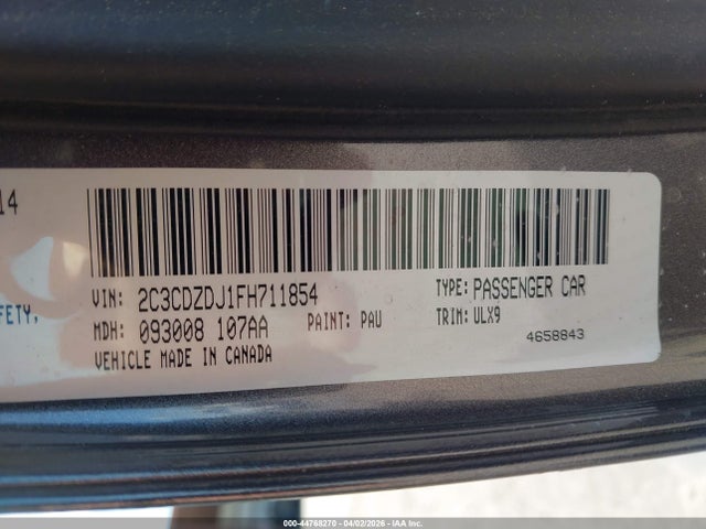 Продаж на аукціоні авто 2015 Dodge Challenger Srt 392, vin: 2C3CDZDJ1FH711854, номер лоту: 44768270