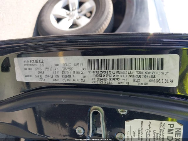2016 Ram 1500 Slt მანქანა იყიდება აუქციონზე, vin: 1C6RR6GT4GS226757, აუქციონის ნომერი: 44768280