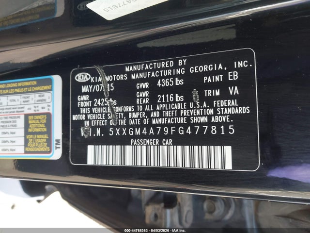 5XXGM4A79FG477815 KIA Optima Lx
