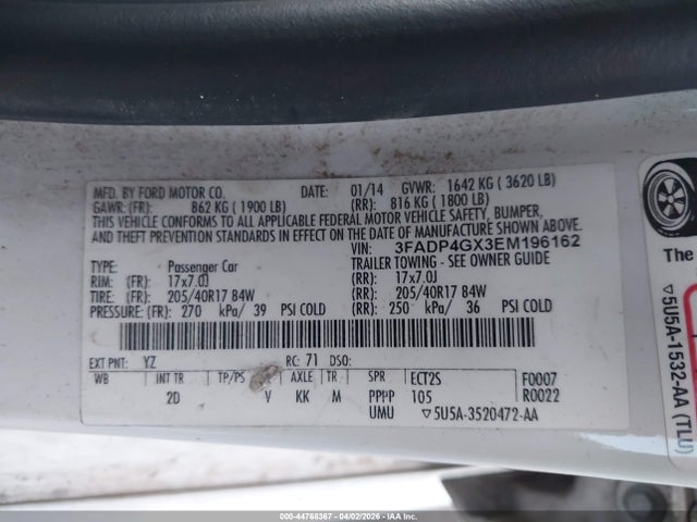 Ford FIESTA ST 2014 3FADP4GX3EM196162 Image 9