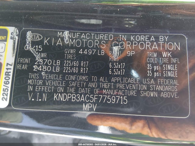 Продаж на аукціоні авто 2015 Kia Sportage Lx, vin: KNDPB3AC5F7759715, номер лоту: 44768383