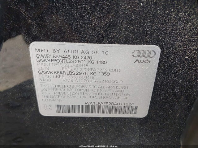 2011 AUDI Q5 WA1LFAFP2BA011224 Photo 8