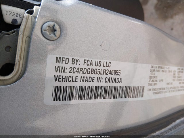 Продаж на аукціоні авто 2020 Dodge Grand Caravan Se Plus, vin: 2C4RDGBG5LR246955, номер лоту: 44768445