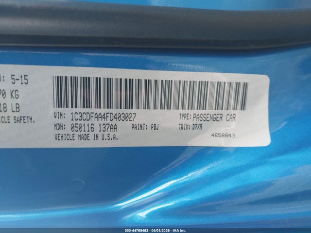 2015 DODGE DART 1C3CDFAA4FD403027 Photo 8