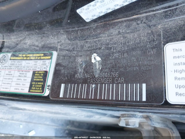 44768527 :رقم المزاد ، KNALN4D73E5146266 vin ، 2014 Kia Cadenza Premium مزاد بيع