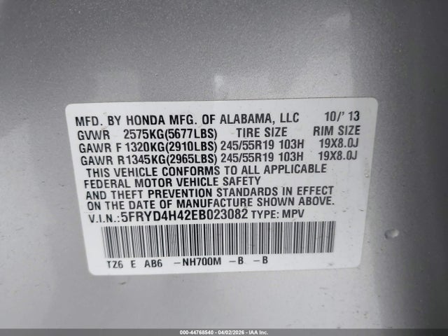 Продаж на аукціоні авто 2014 Acura Mdx Technology Package, vin: 5FRYD4H42EB023082, номер лоту: 44768540