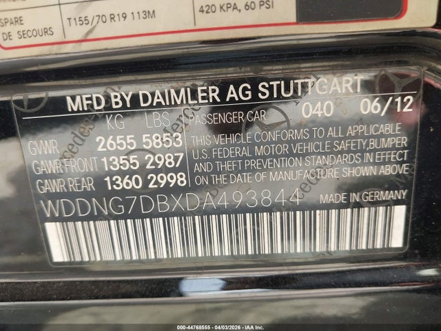 Продажа на аукционе авто 2013 Mercedes-benz S 550, vin: WDDNG7DBXDA493844, номер лота: 44768555