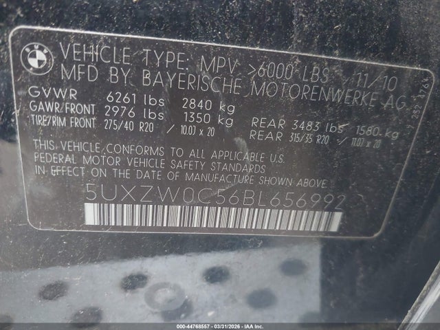 2011 BMW X5 5UXZW0C56BL656992 Photo 8