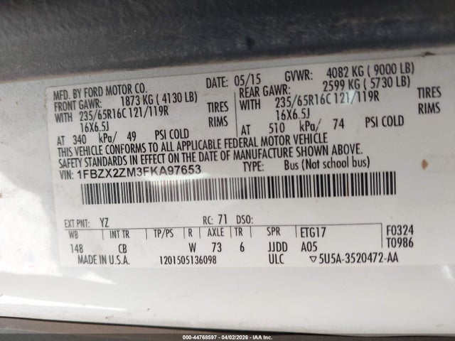 Ford Transit-350 Xlt 2015 1FBZX2ZM3FKA97653 Image 9