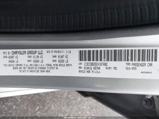 Продаж на аукціоні авто 2014 Chrysler 200 Touring, vin: 1C3CCBBG5EN187082, номер лоту: 44768616