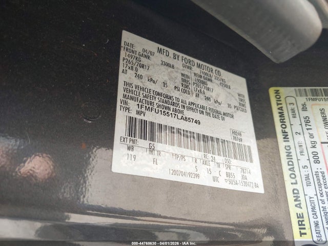 2007 FORD EXPEDITION 1FMFU15517LA85749 Photo 8