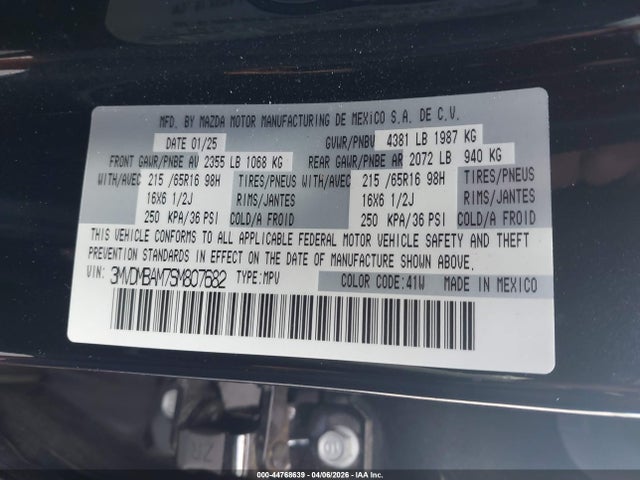 Продажа на аукционе авто 2025 Mazda Cx-30 2.5 S, vin: 3MVDMBAM7SM807682, номер лота: 44768639