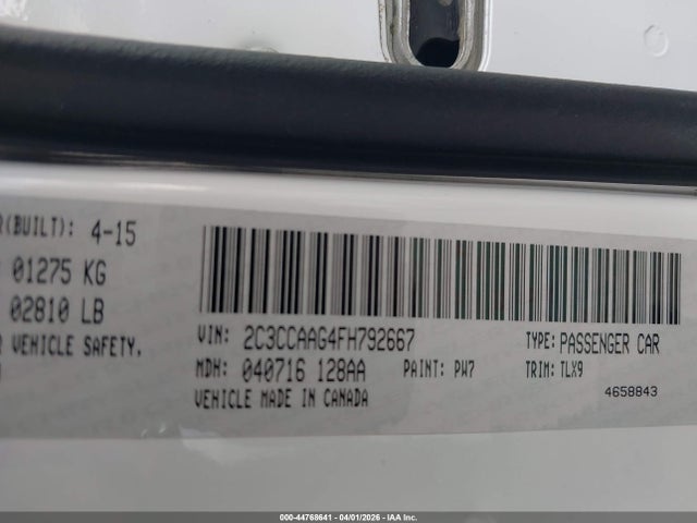 Aukcja sprzedaży 2015 Chrysler 300 Limited, vin: 2C3CCAAG4FH792667, numer aukcji: 44768641
