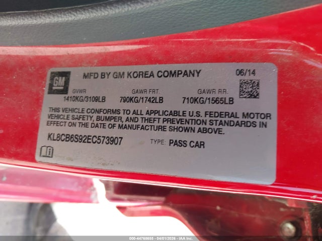 Chevrolet Spark Ls Auto 2014 KL8CB6S92EC573907 Image 9