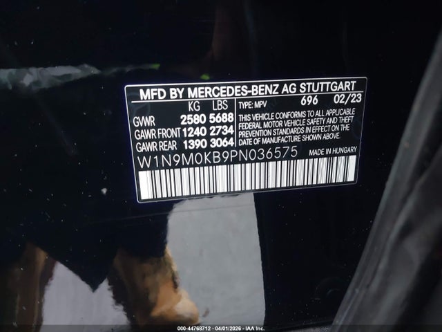 W1N9M0KB9PN036575 Mercedes-Benz Eqb 300 Suv 4matic