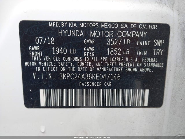 Hyundai ACCENT SE 2019 3KPC24A36KE047146 Image 9