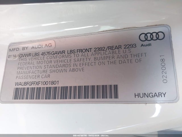 2015 AUDI A3 WAUBFGFFXF1001801 Photo 8