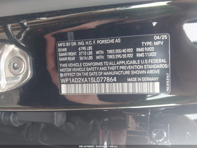 Продаж на аукціоні авто 2025 Porsche Macan Electric, vin: WP1AD2XA1SL077864, номер лоту: 44768802