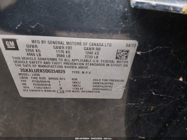 2013 GMC TERRAIN 2GKALUEK5D6334829 Photo 8
