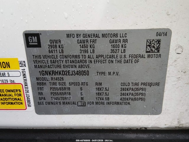 2014 CHEVROLET TRAVERSE 1GNKRHKD2EJ348050 Photo 8