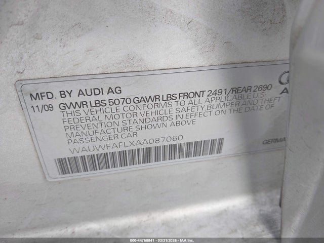 2010 AUDI A4 WAUWFAFLXAA087060 Photo 8
