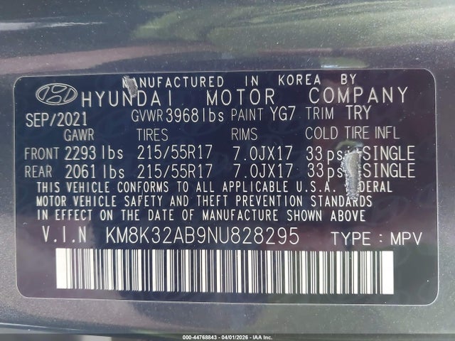 2022 HYUNDAI KONA KM8K32AB9NU828295 Photo 8