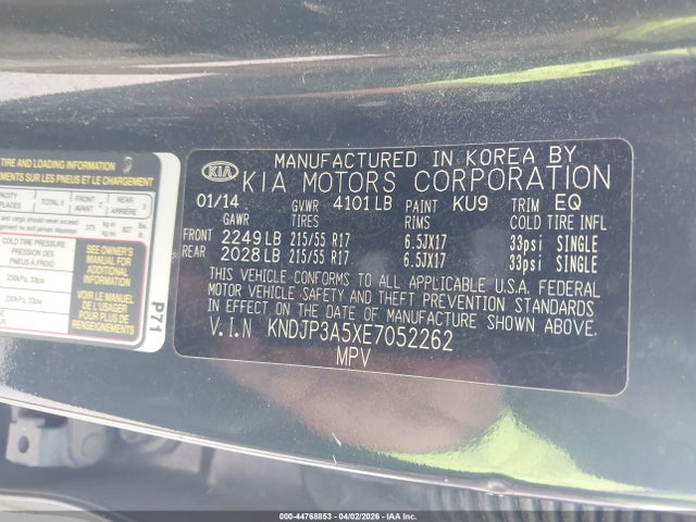 Aukcja sprzedaży 2014 Kia Soul +, vin: KNDJP3A5XE7052262, numer aukcji: 44768853