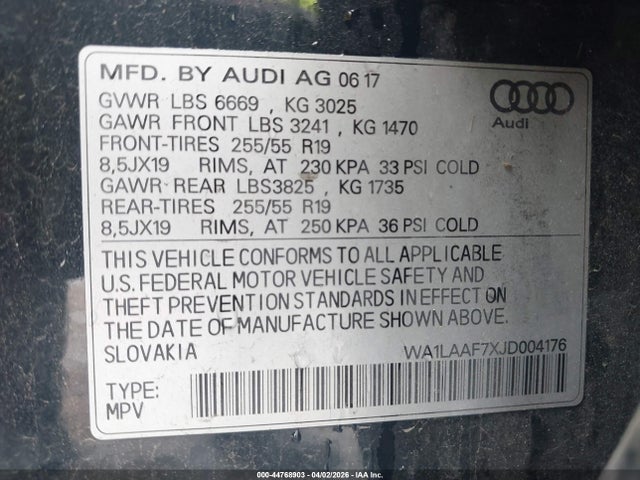 2018 AUDI Q7 WA1LAAF7XJD004176 Photo 8