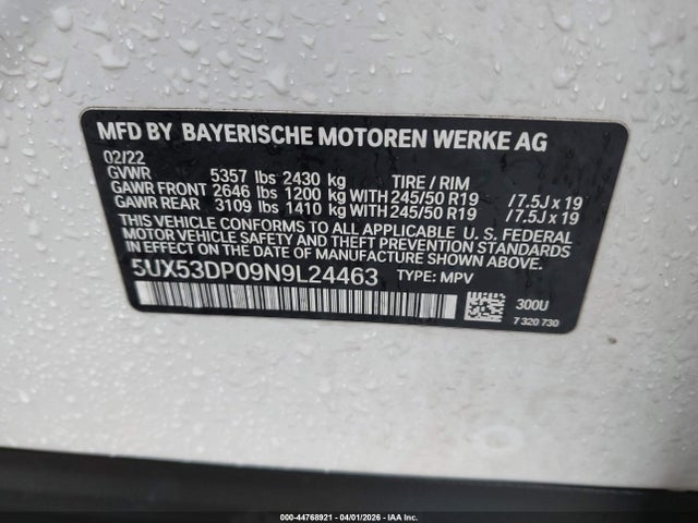 5UX53DP09N9L24463 BMW X3 Xdrive30i