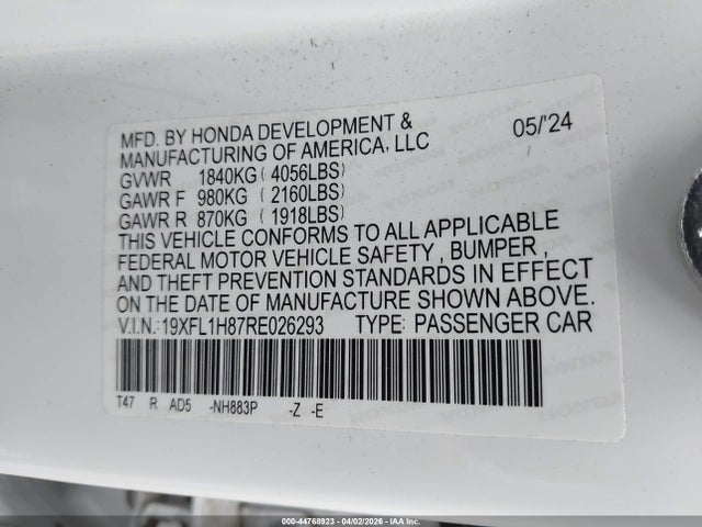 19XFL1H87RE026293 Honda Civic Sport Touring