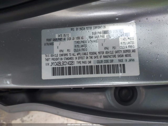 2012 Mazda Mazda5 Sport მანქანა იყიდება აუქციონზე, vin: JM1CW2BL9C0140261, აუქციონის ნომერი: 44769005