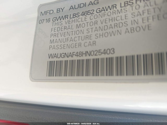 WAUGNAF48HN025403 Audi A4 2.0t Premium