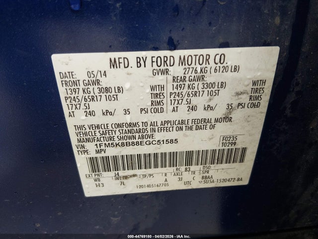 Ford Explorer 2014 1FM5K8B88EGC51585 Image 9