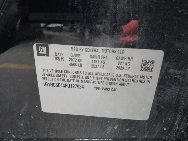 Chevrolet Volt 2015 1G1RC6E44FU127924 Image 9