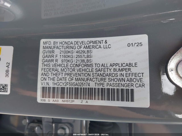1HGCY2F59SA025174 Honda Accord Hybrid Sport