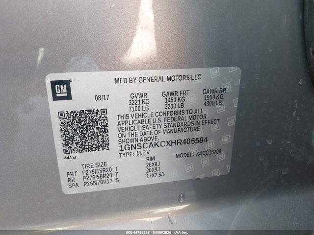 Chevrolet Tahoe Ls 2017 1GNSCAKCXHR405584 Image 9