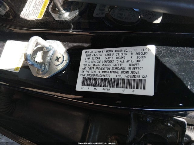 Продаж на аукціоні авто 2010 Acura Tsx 2.4, vin: JH4CU2F65AC016279, номер лоту: 44769495