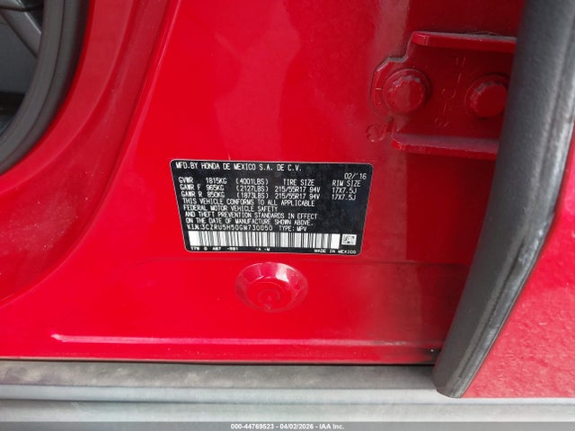 3CZRU5H50GM730050 Honda HR-V EX