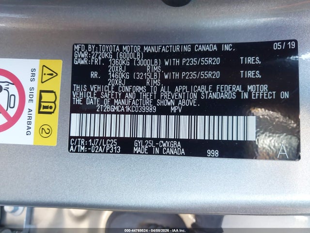 Продаж на аукціоні авто 2019 Lexus Rx 450h F Sport, vin: 2T2BGMCA1KC039989, номер лоту: 44769524