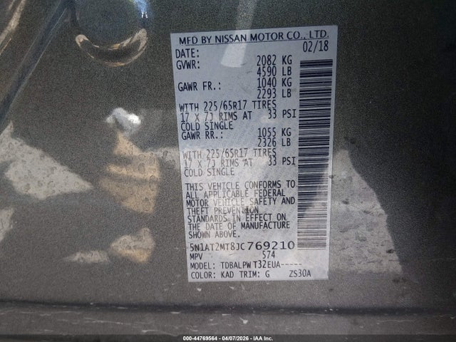 Nissan ROGUE S 2018 5N1AT2MT8JC769210 Image 9