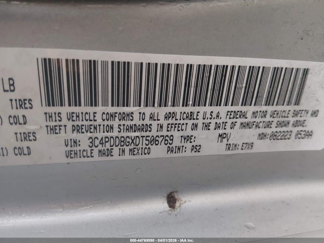 44769590 :رقم المزاد ، 3C4PDDBGXDT506769 vin ، 2013 Dodge Journey Sxt مزاد بيع