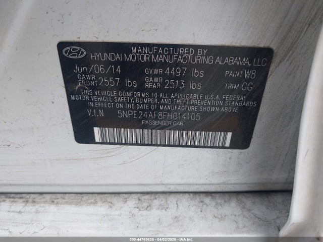 Aukcja sprzedaży 2015 Hyundai Sonata Se, vin: 5NPE24AF8FH014105, numer aukcji: 44769625