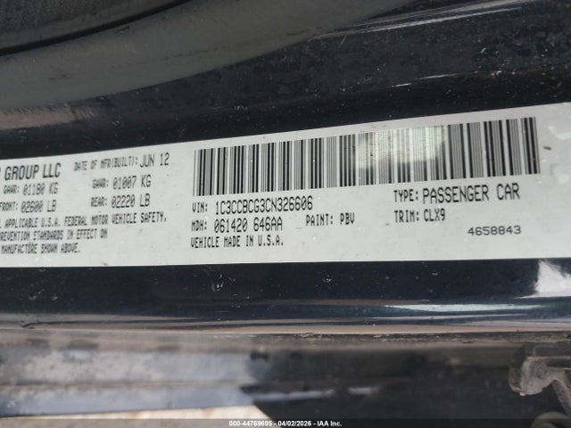 2012 CHRYSLER 200 1C3CCBCG3CN326606 Photo 8
