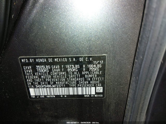 3HGGK5H88JM723711 Honda FIT EX
