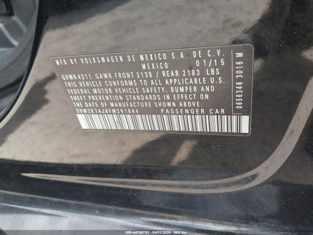 2015 VOLKSWAGEN JETTA 3VW2K7AJ8FM291644 Photo 8