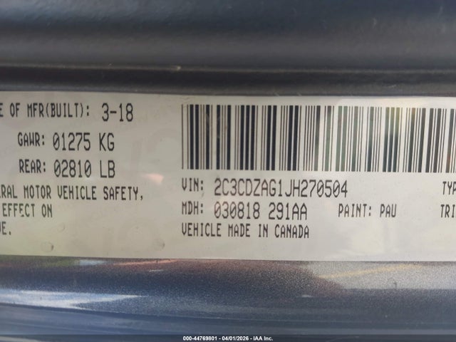 2018 DODGE CHALLENGER 2C3CDZAG1JH270504 Photo 8